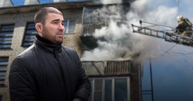 Спортсмен помог бабушке выбраться из пожара