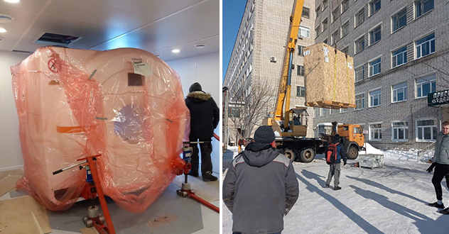 В Котласской ЦГБ приступили к монтажу МРТ