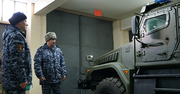 В Архангельске в территориальном управлении Росгвардии проведен смотр техники