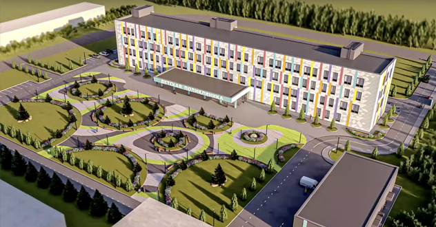 В Котласе продолжается обустройство фундамента здания новой детской поликлиники